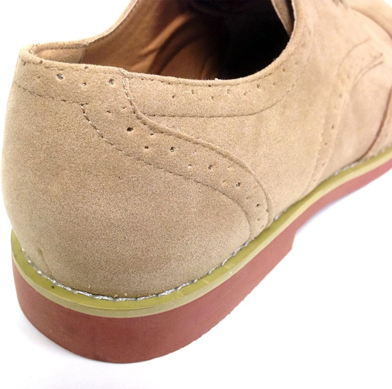 DK2S Men's Dress Suede Wingtip Classic Brogue Lace Up Leather Lined Oxfords Casual Shoes