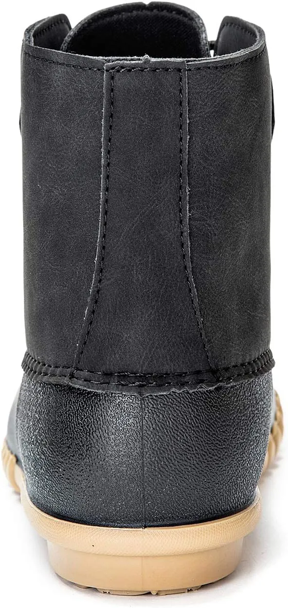 DKSUKO Women's Duck Boots Lace Up Waterproof Ankle Snow Rain Boots