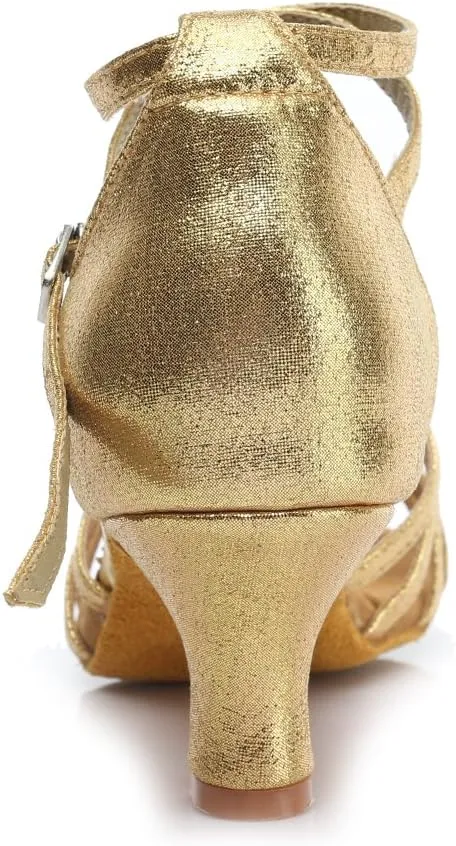 DKZSYIM Women Latin Dance Shoes Ballroom Salsa Tango Practice Performence Party Dancing Shoes,Model 1810-6