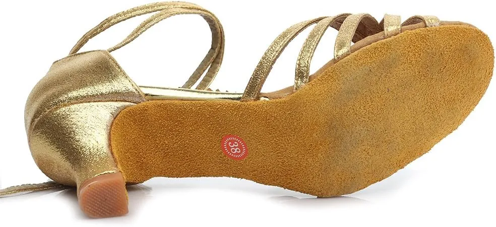 DKZSYIM Women Latin Dance Shoes Ballroom Salsa Tango Practice Performence Party Dancing Shoes,Model 1810-6