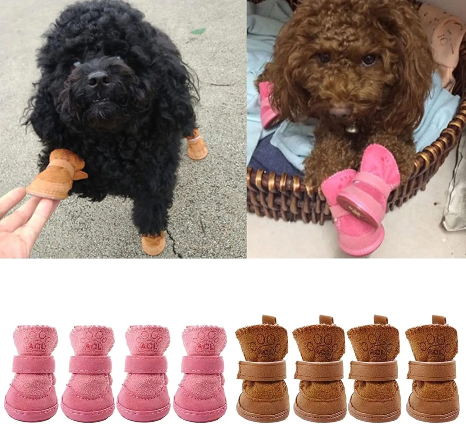 Dog Snow Boots Dog Boots for Snow and Ice Pet Snow Boots Small Dogs Pet Winter Shoes Pet Outdoor Shoes Non-Slip Dog Shoe Dog Boots for Snow and Ice