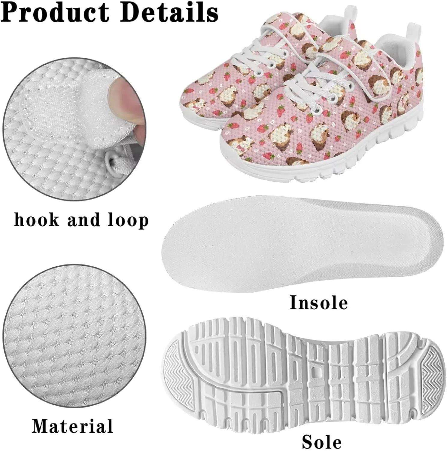 Doojoayie Athletic Shoes for Kids Girls for Active Kids Play Running Jogging Shoes