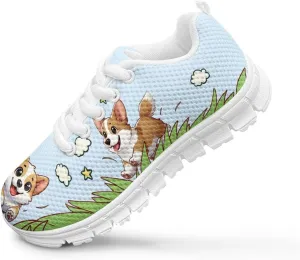 Doojoayie School Tennis Shoes for Girls Running Shoes Animal Pattern Casual Sneakers