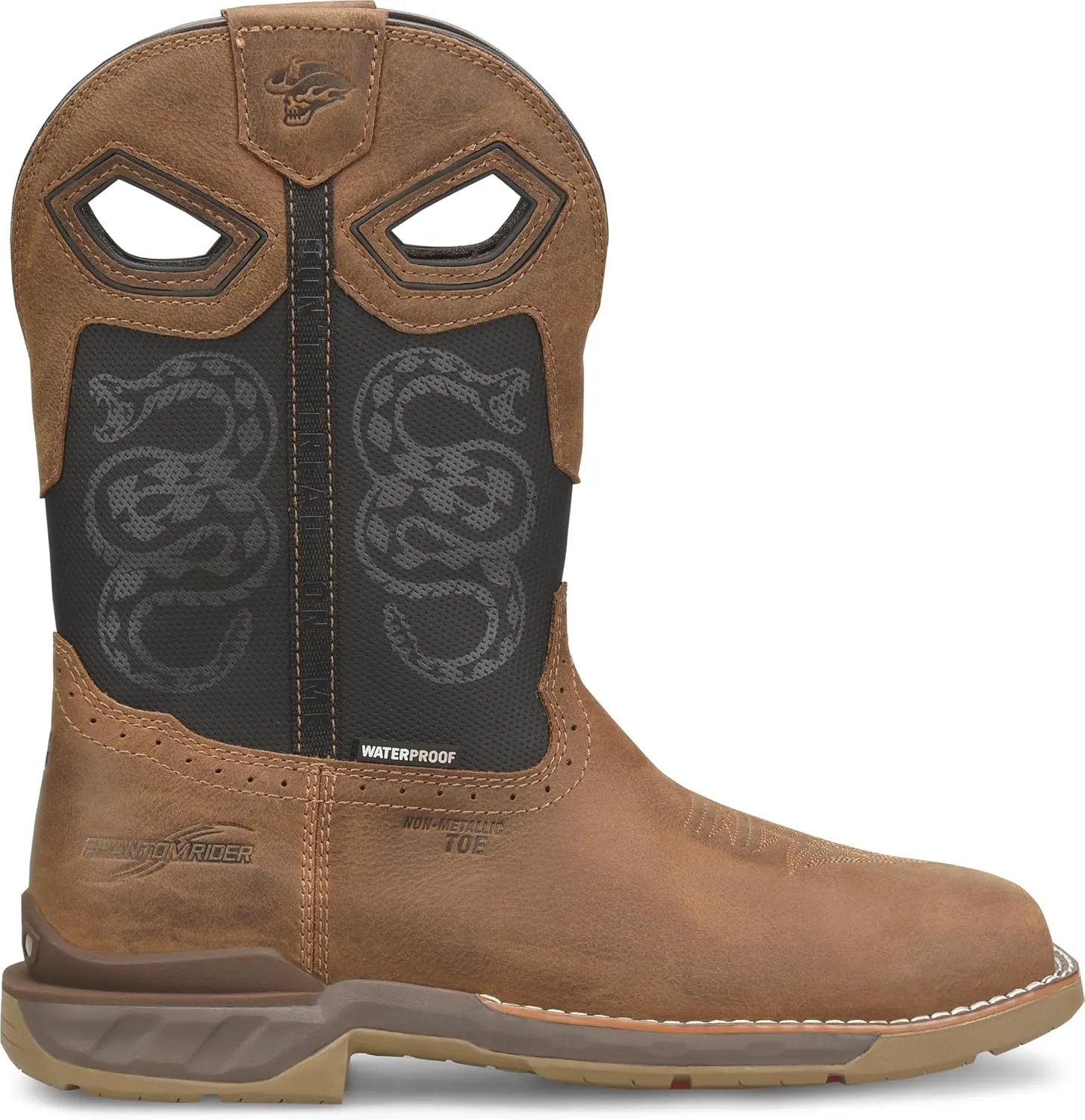 DOUBLE-H Men's Phantom Rider Serpentine 11" Waterproof Wide Square Composite Toe Roper Boots