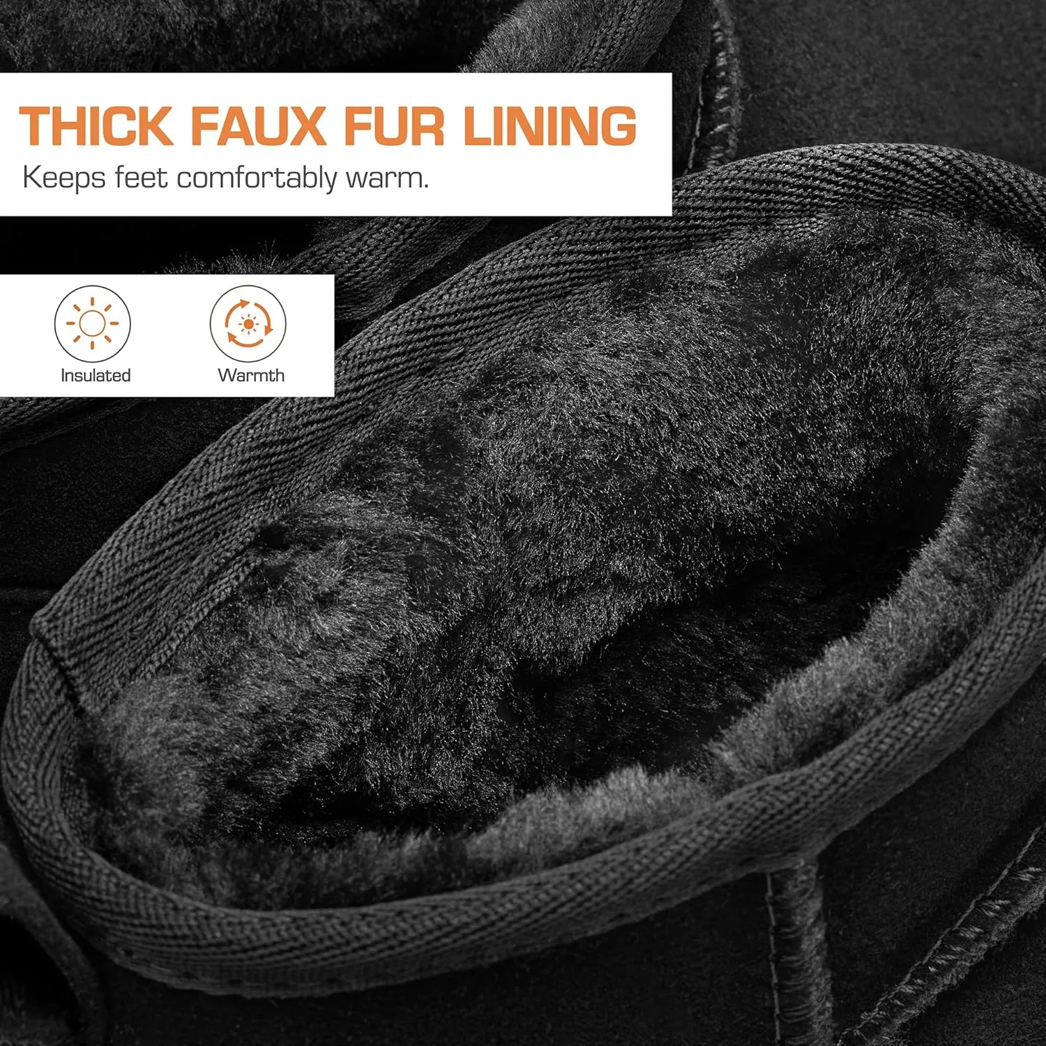 DREAM PAIRS Ankle Winter Mini Boots for Women Genuine Suede Faux Fur Lining Water Resistant Warm Snow Boots Slip On Memory Foam Comfort Booties FuzzyClassic