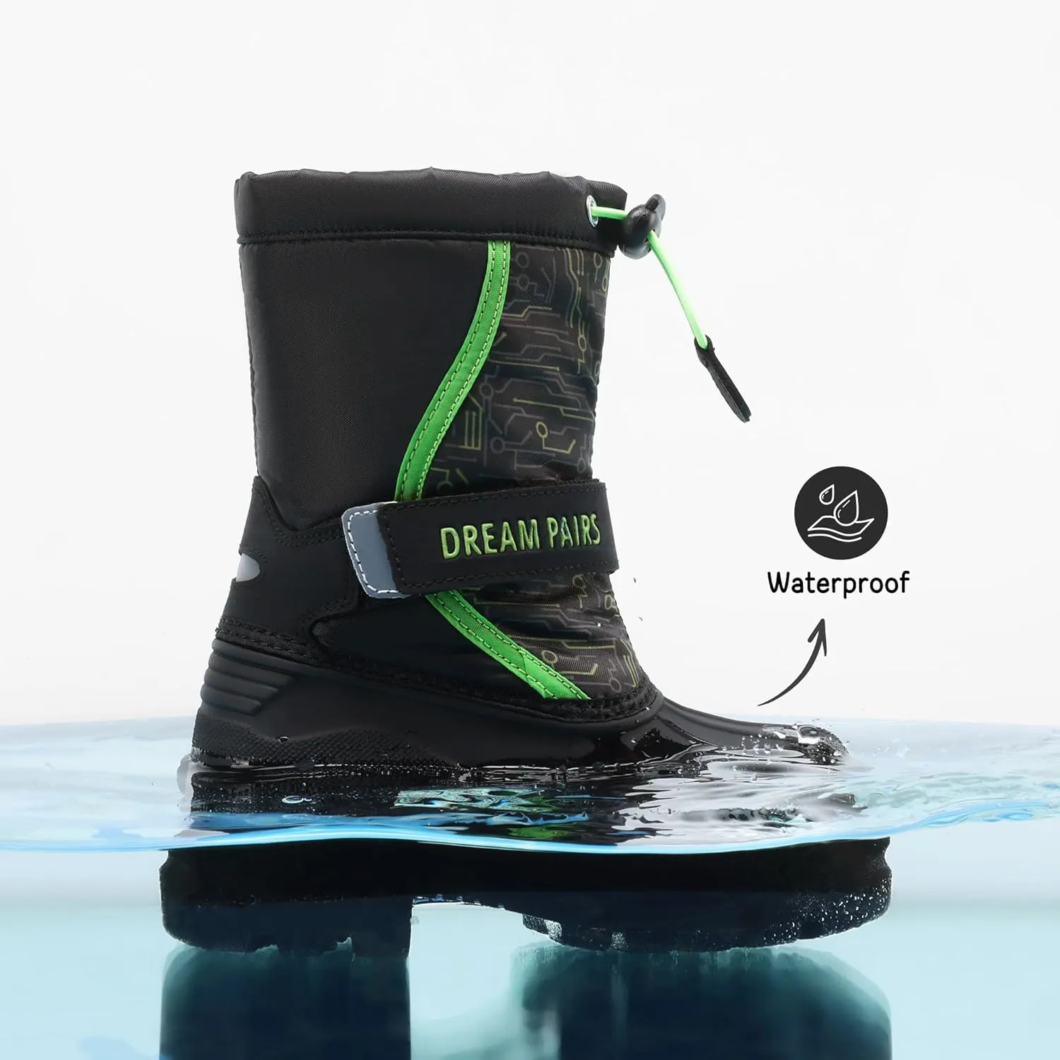 DREAM PAIRS Boys & Girls Mid Calf Water-Resistant Winter Snow Boots for Toddler/Little/Big Kid