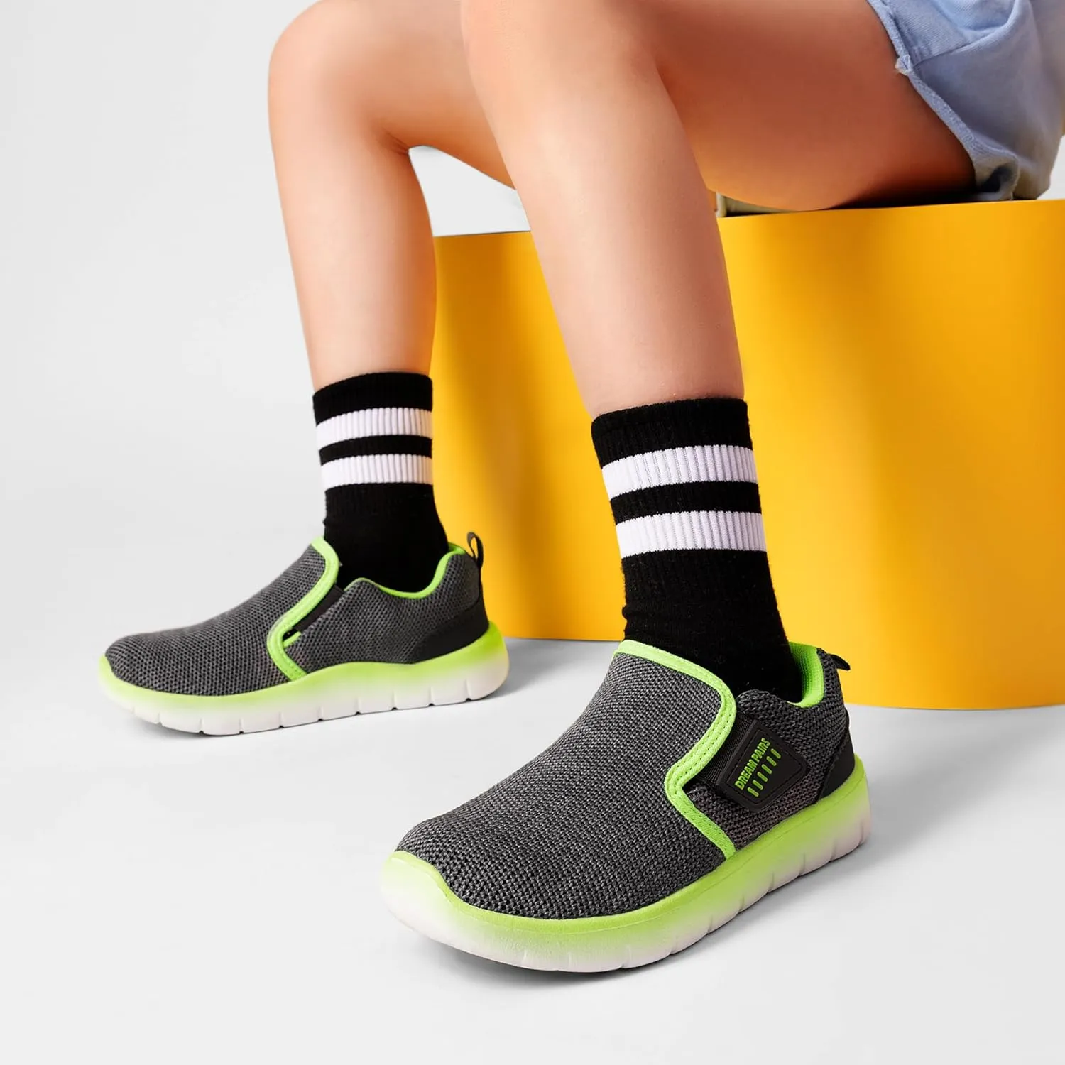 DREAM PAIRS Boys Girls Shoes Kids Slip on Tennis EZ-Ons MightyMovers Running Athletic Barefoot Zero Drop Sports Sneakers