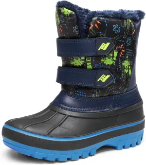 DREAM PAIRS Boys Girls Snow Boots Water-Resistant Outdoor Sport Warm Cozy Anti-Slip Cute Ankle Winter Shoes for Toddler/Little/Big Kid