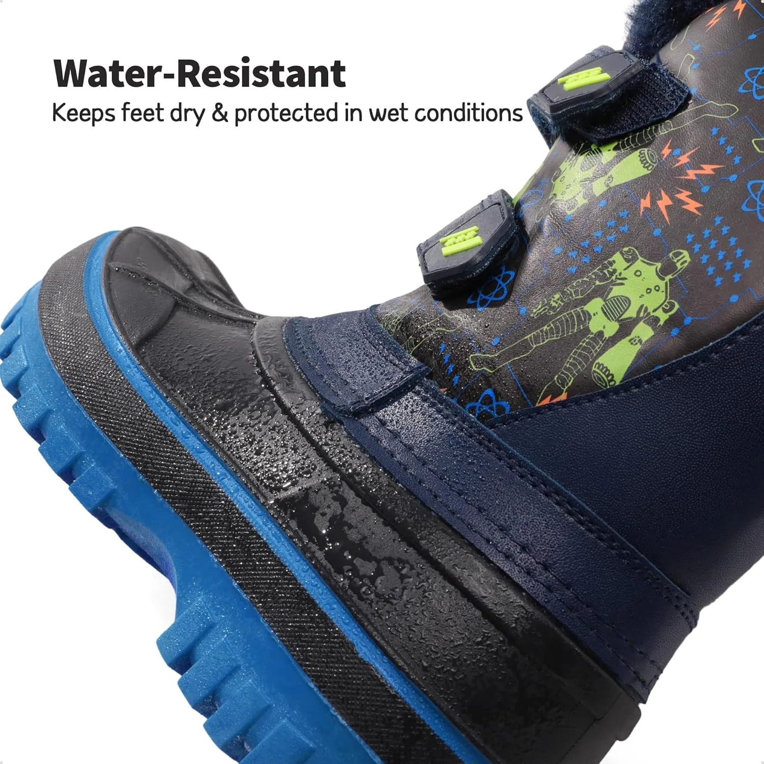DREAM PAIRS Boys Girls Snow Boots Water-Resistant Outdoor Sport Warm Cozy Anti-Slip Cute Ankle Winter Shoes for Toddler/Little/Big Kid