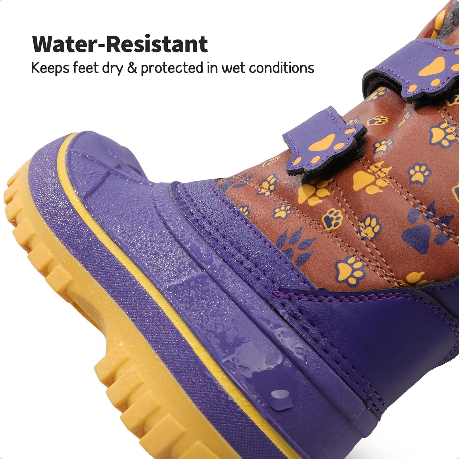 DREAM PAIRS Boys Girls Snow Boots Water-Resistant Outdoor Sport Warm Cozy Anti-Slip Cute Ankle Winter Shoes for Toddler/Little/Big Kid