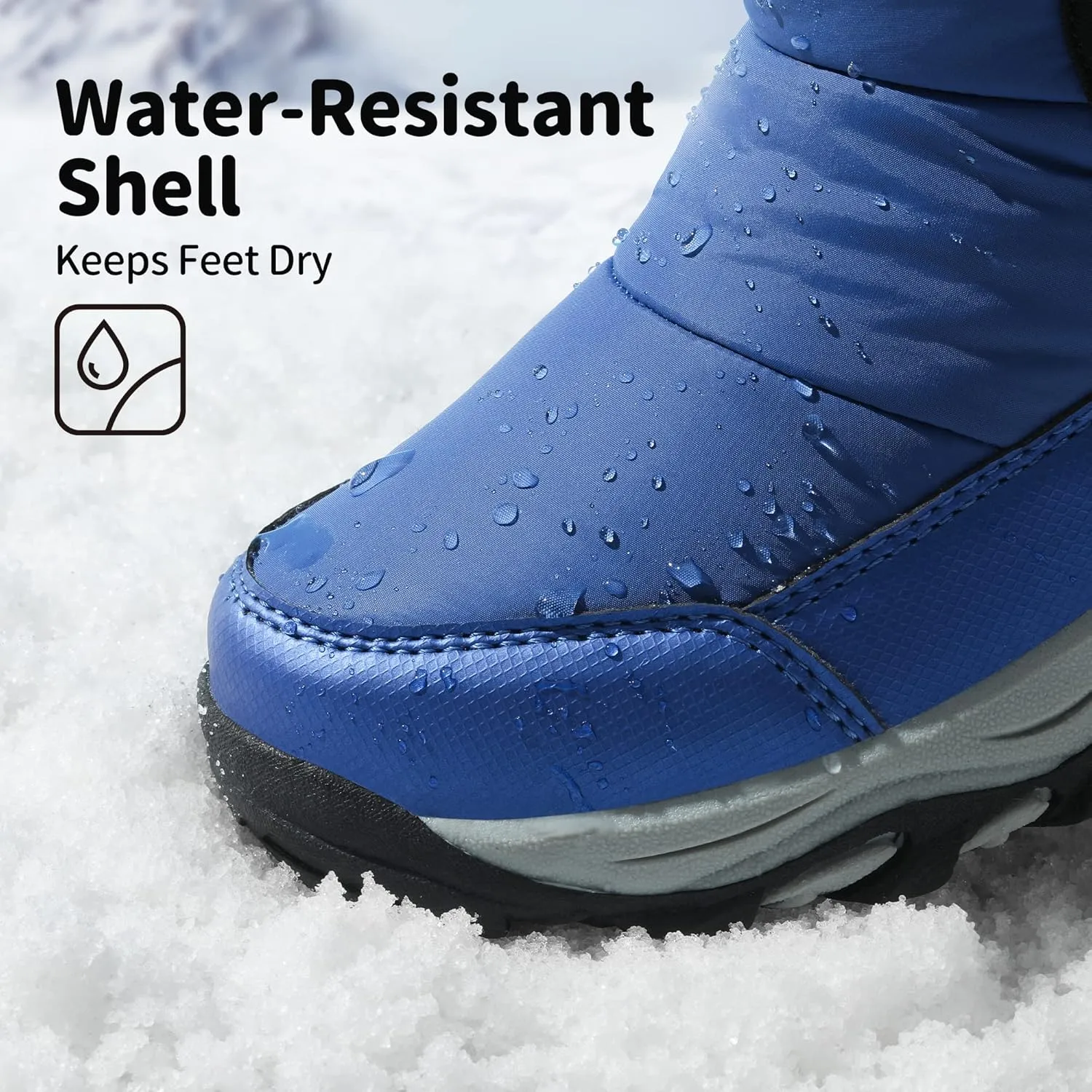 DREAM PAIRS Boys Girls Snow Boots Waterproof Hook and Loop Mid Calf Faux Fur Lining Winter Shoes for Little/Big Kids