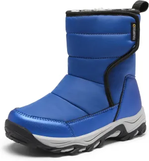 DREAM PAIRS Boys Girls Snow Boots Waterproof Hook and Loop Mid Calf Faux Fur Lining Winter Shoes for Little/Big Kids