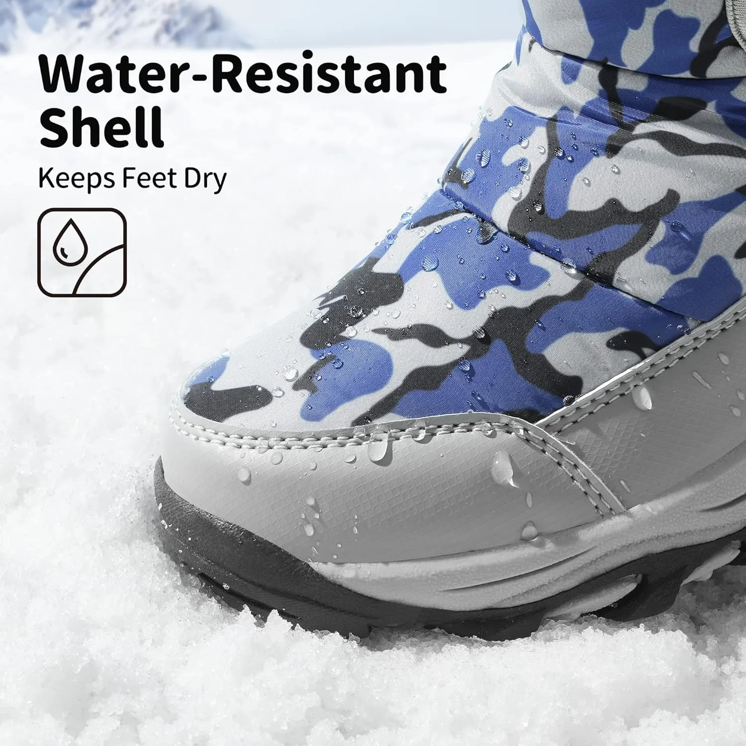DREAM PAIRS Boys Girls Snow Boots Waterproof Hook and Loop Mid Calf Faux Fur Lining Winter Shoes for Little/Big Kids