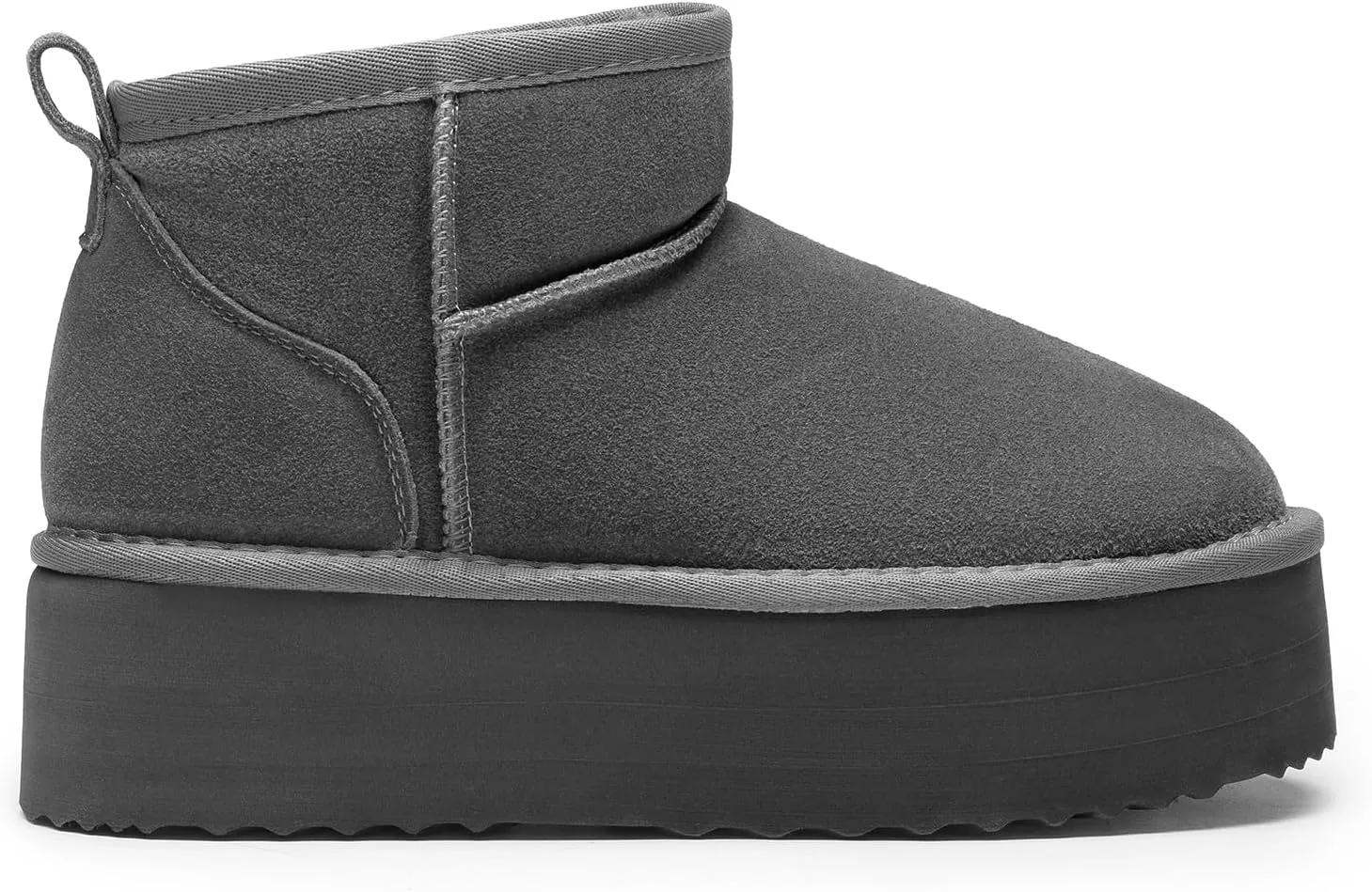 DREAM PAIRS FuzzyClassic Platform Mini Boots for Women Suede Genuine Leather, Classic Winter Ankle Snow Boots with Memory Foam Insole Lightweight Anti-Slip Outsole Outdoor