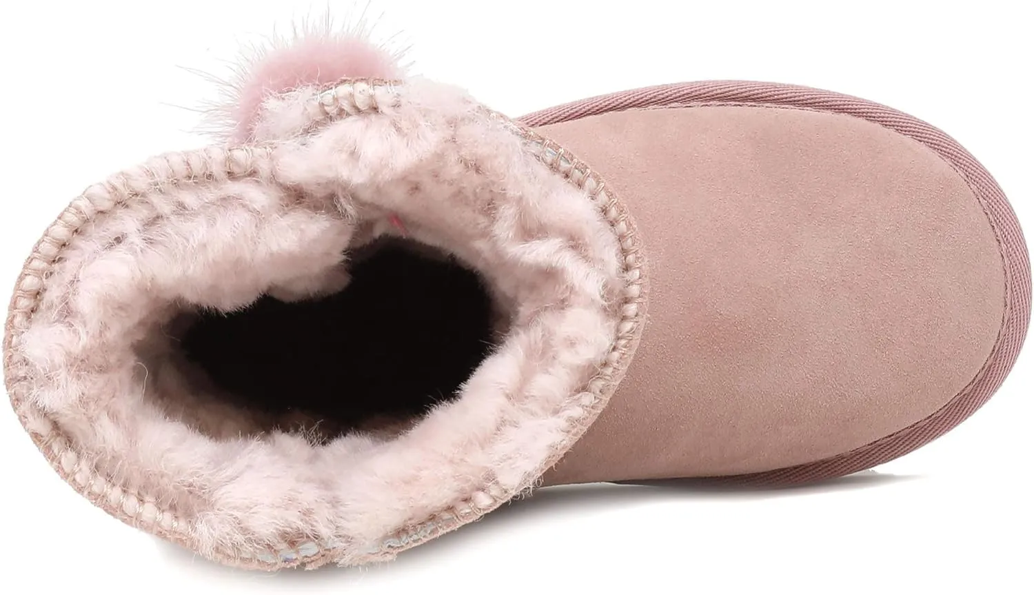 DREAM PAIRS Girls Boots Kids Boys Winter Snow Suede Mid Calf Boots Faux Fur Lined FuzzyChic Kid's Lolly for Little Kid/Big Kid
