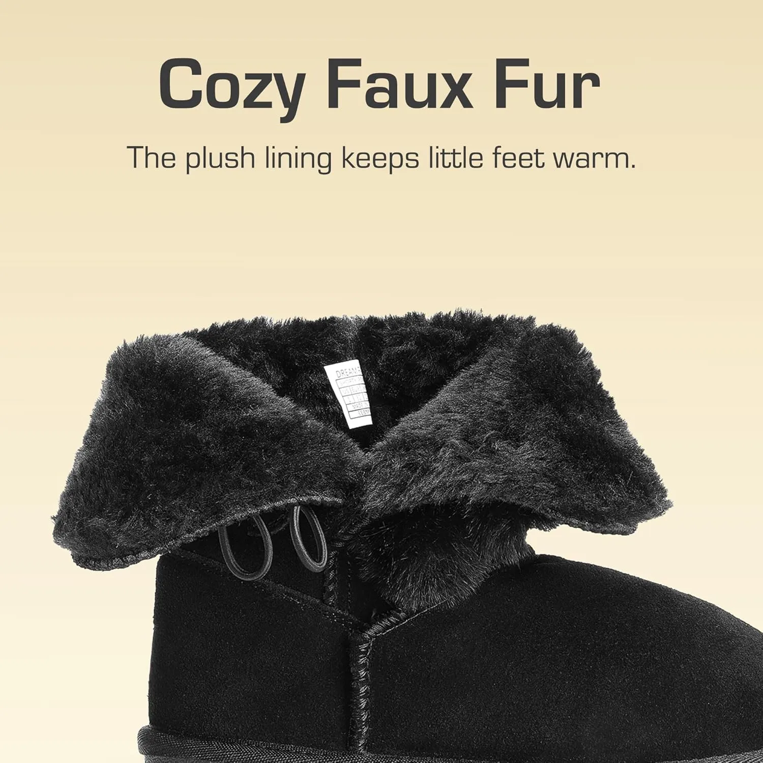 DREAM PAIRS Girls Boots Kids Boys Winter Snow Suede Mid Calf Boots Faux Fur Lined FuzzyChic Kid's Lolly for Little Kid/Big Kid