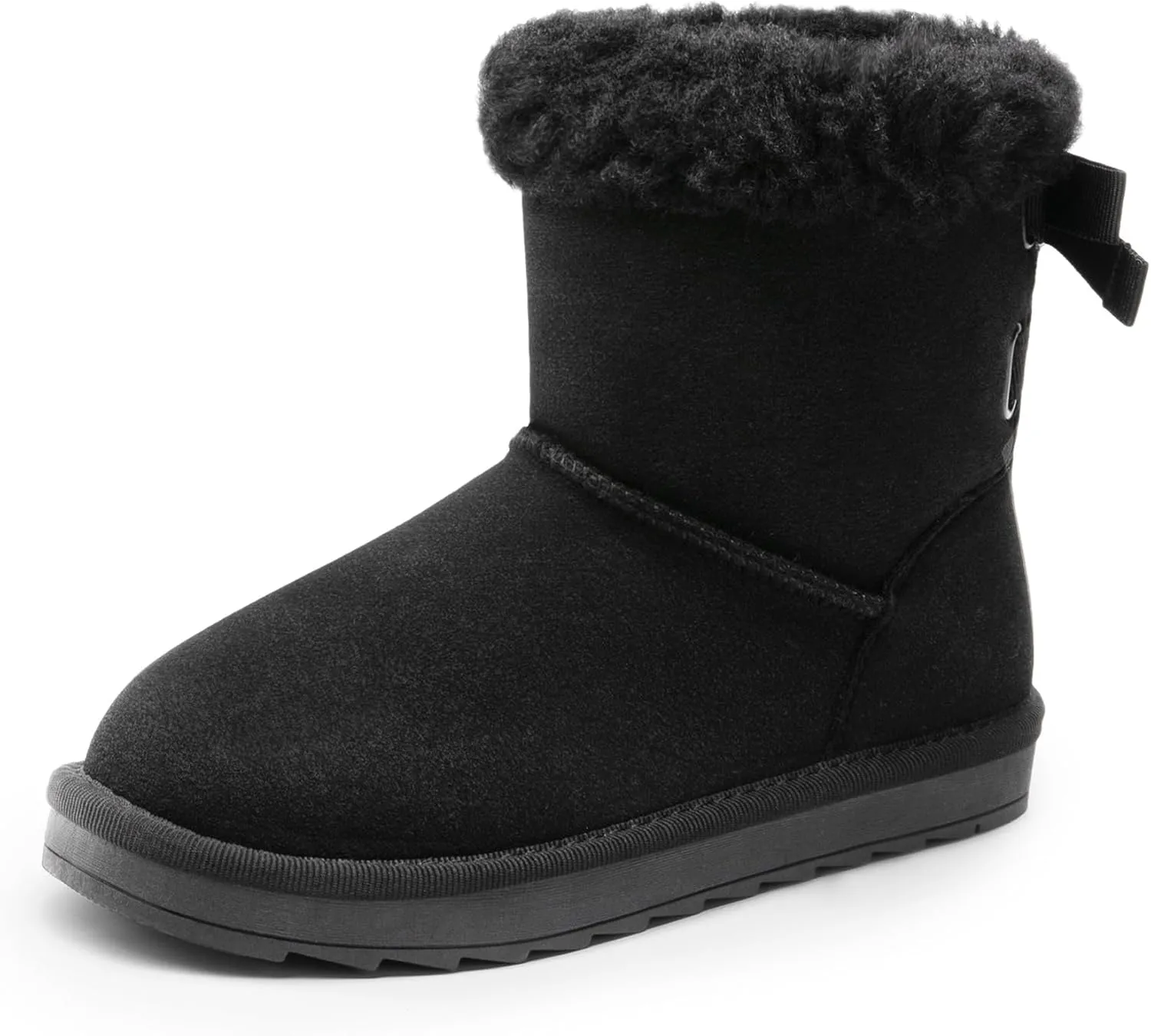 DREAM PAIRS Girls Boots Kids Winter Faux Fur Warm Snow Ankle FuzzyChic Kid's Bow Boots for Toddler/Little Kid