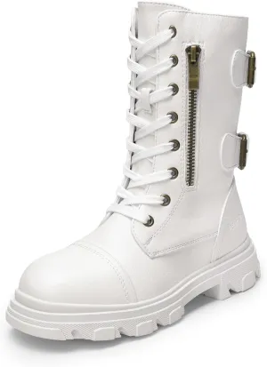 DREAM PAIRS Girls Combat Boots Side Zipper Ankle Booties Toddler/Little Kid/Big Kid