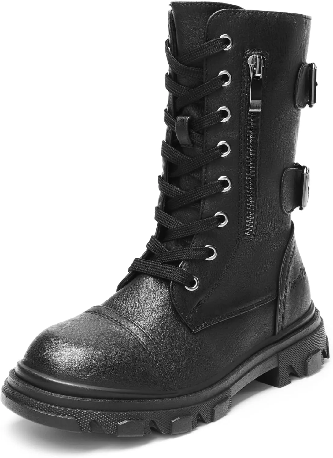 DREAM PAIRS Girls Combat Boots Side Zipper Ankle Booties Toddler/Little Kid/Big Kid