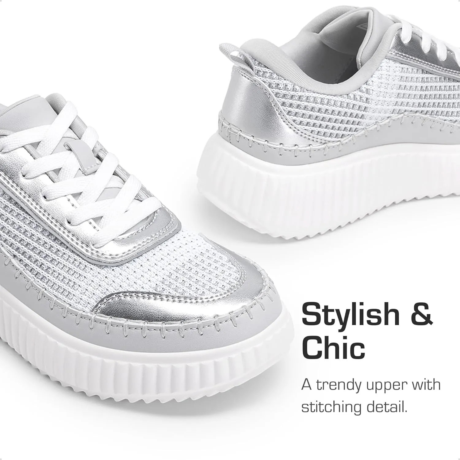 DREAM PAIRS Girls Fashion Sneakers Tennis Shoes Kids Platform Lightweight Lace Up Casual Walking Shoes