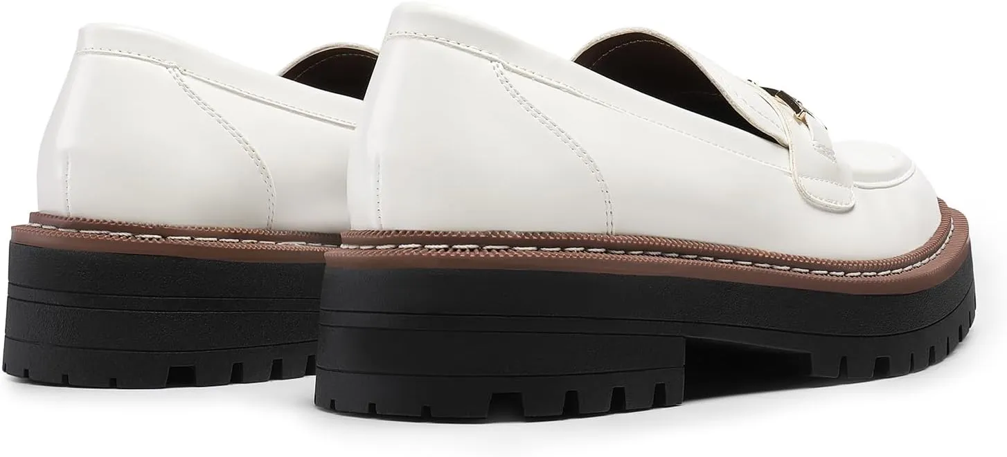 DREAM PAIRS Loafers for Women Platform Chunky Heel Slip On Loafers Business Office Casual Dressy Loafer Shoes