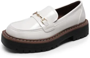 DREAM PAIRS Loafers for Women Platform Chunky Heel Slip On Loafers Business Office Casual Dressy Loafer Shoes