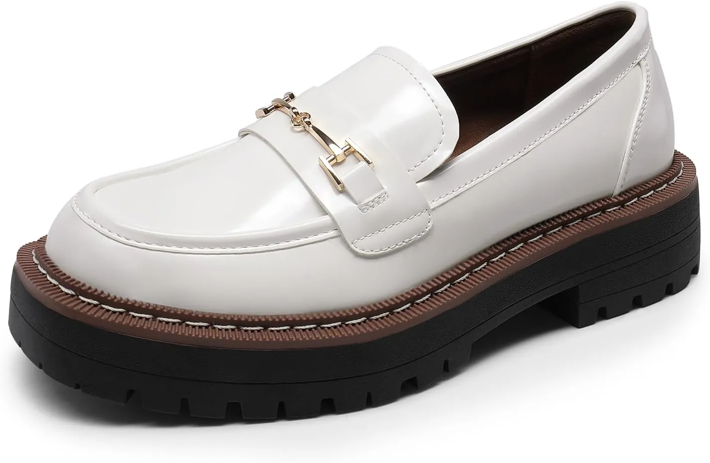 DREAM PAIRS Loafers for Women Platform Chunky Heel Slip On Loafers Business Office Casual Dressy Loafer Shoes