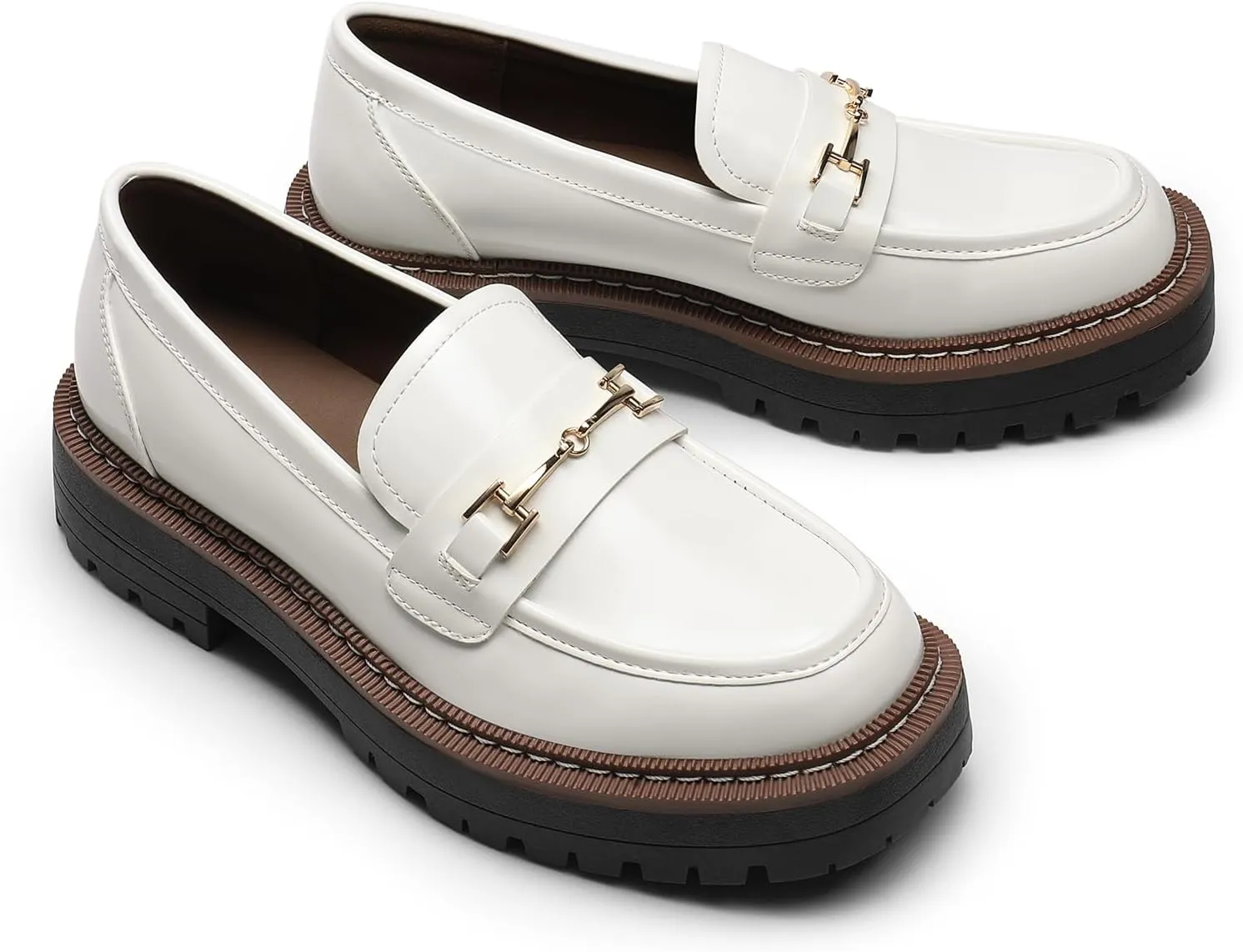 DREAM PAIRS Loafers for Women Platform Chunky Heel Slip On Loafers Business Office Casual Dressy Loafer Shoes