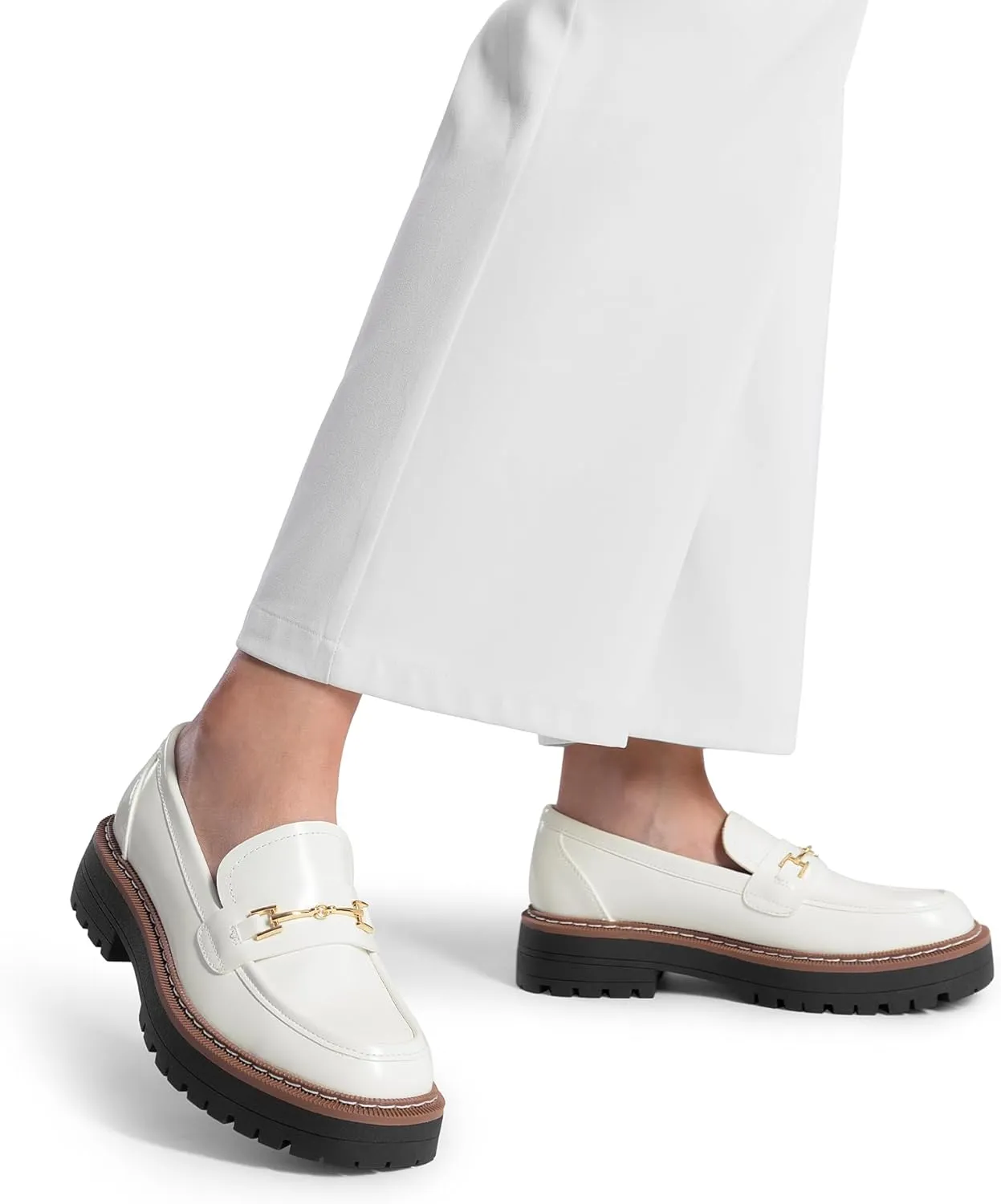 DREAM PAIRS Loafers for Women Platform Chunky Heel Slip On Loafers Business Office Casual Dressy Loafer Shoes