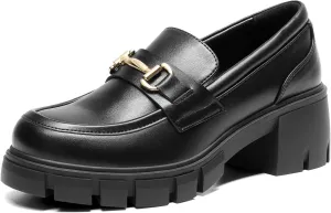 DREAM PAIRS Loafers for Women Platform Chunky Loafers Slip On Casual Shoes