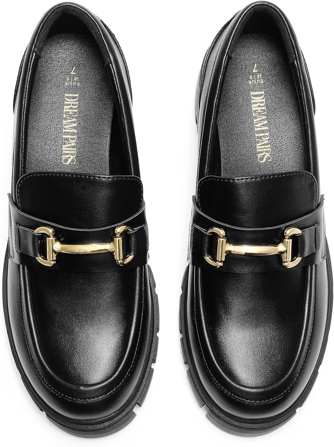 DREAM PAIRS Loafers for Women Platform Chunky Loafers Slip On Casual Shoes