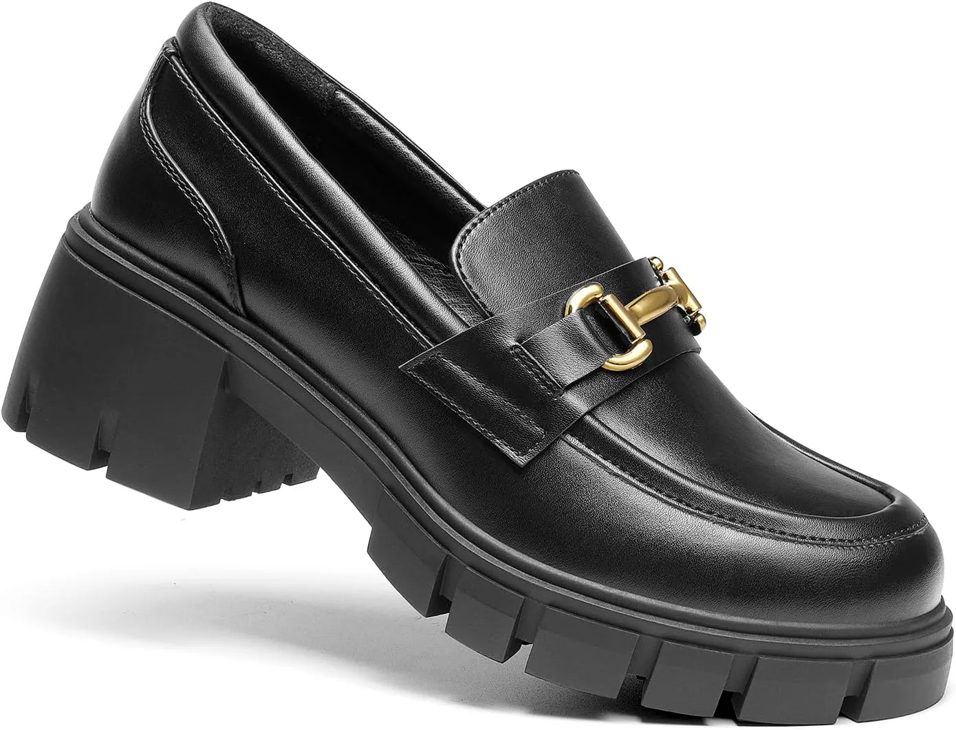DREAM PAIRS Loafers for Women Platform Chunky Loafers Slip On Casual Shoes