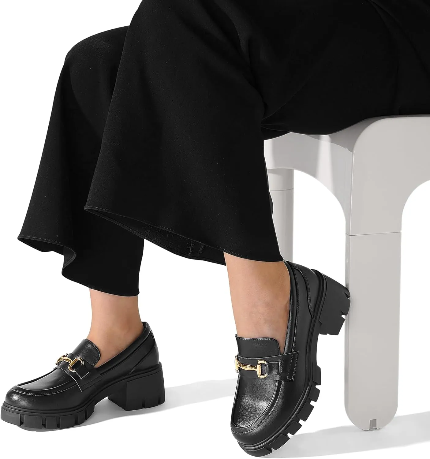 DREAM PAIRS Loafers for Women Platform Chunky Loafers Slip On Casual Shoes