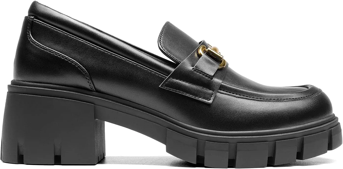 DREAM PAIRS Loafers for Women Platform Chunky Loafers Slip On Casual Shoes