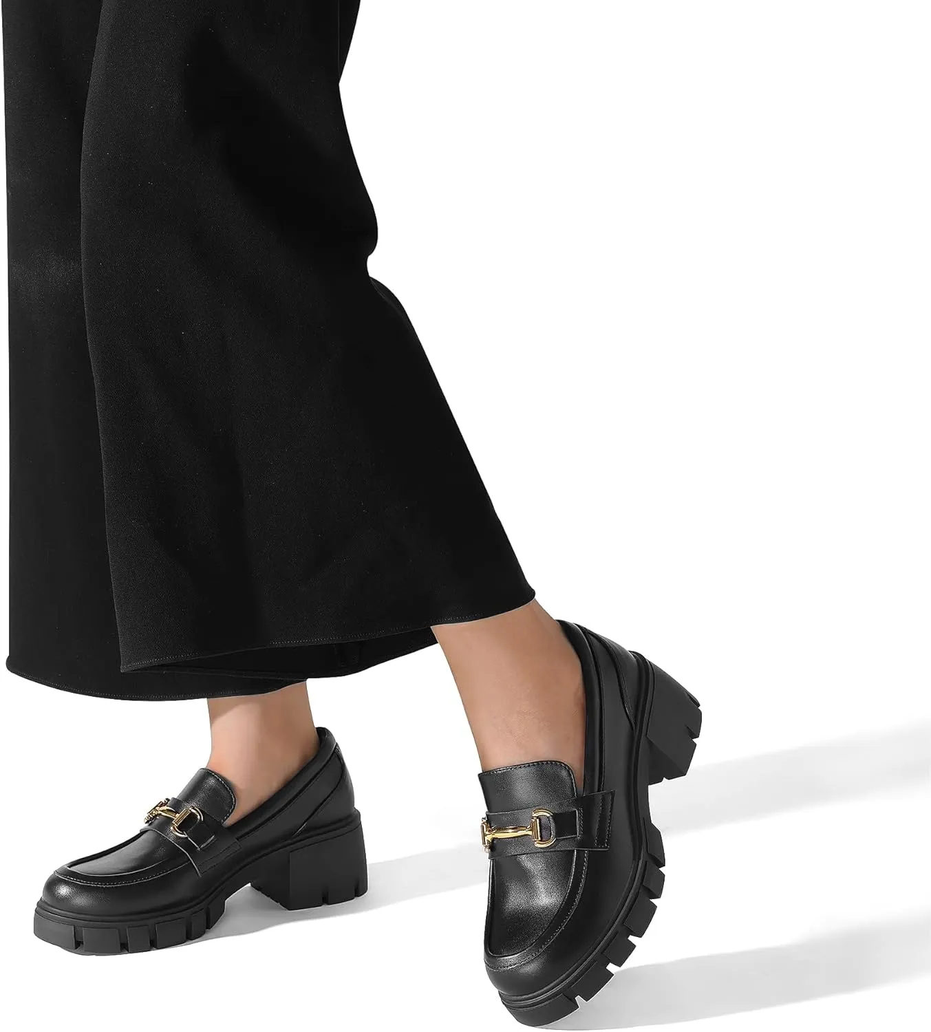 DREAM PAIRS Loafers for Women Platform Chunky Loafers Slip On Casual Shoes