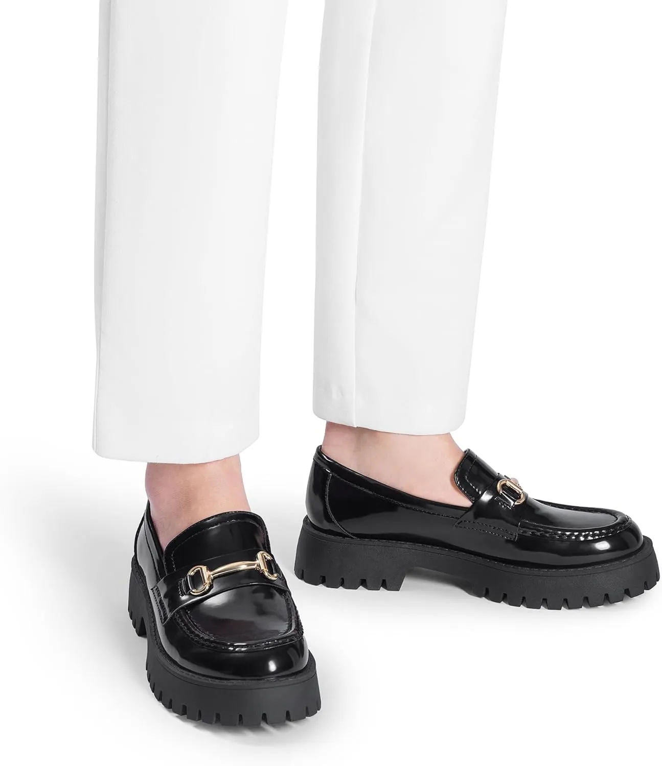 DREAM PAIRS Loafers for Women Platform Chunky Penny Loafer Slip On Casual Dressy Business Shoes with Arch Support