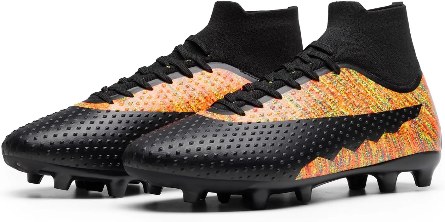 DREAM PAIRS Men's Soccer Cleats Lightweight Football Cleats Professional Training High-top Soccer Shoes