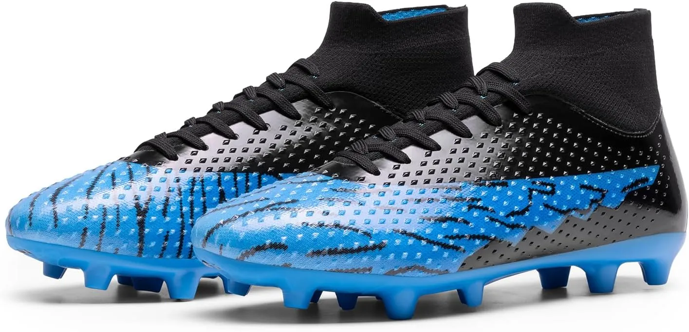 DREAM PAIRS Men's Soccer Cleats Lightweight Football Cleats Professional Training High-top Soccer Shoes