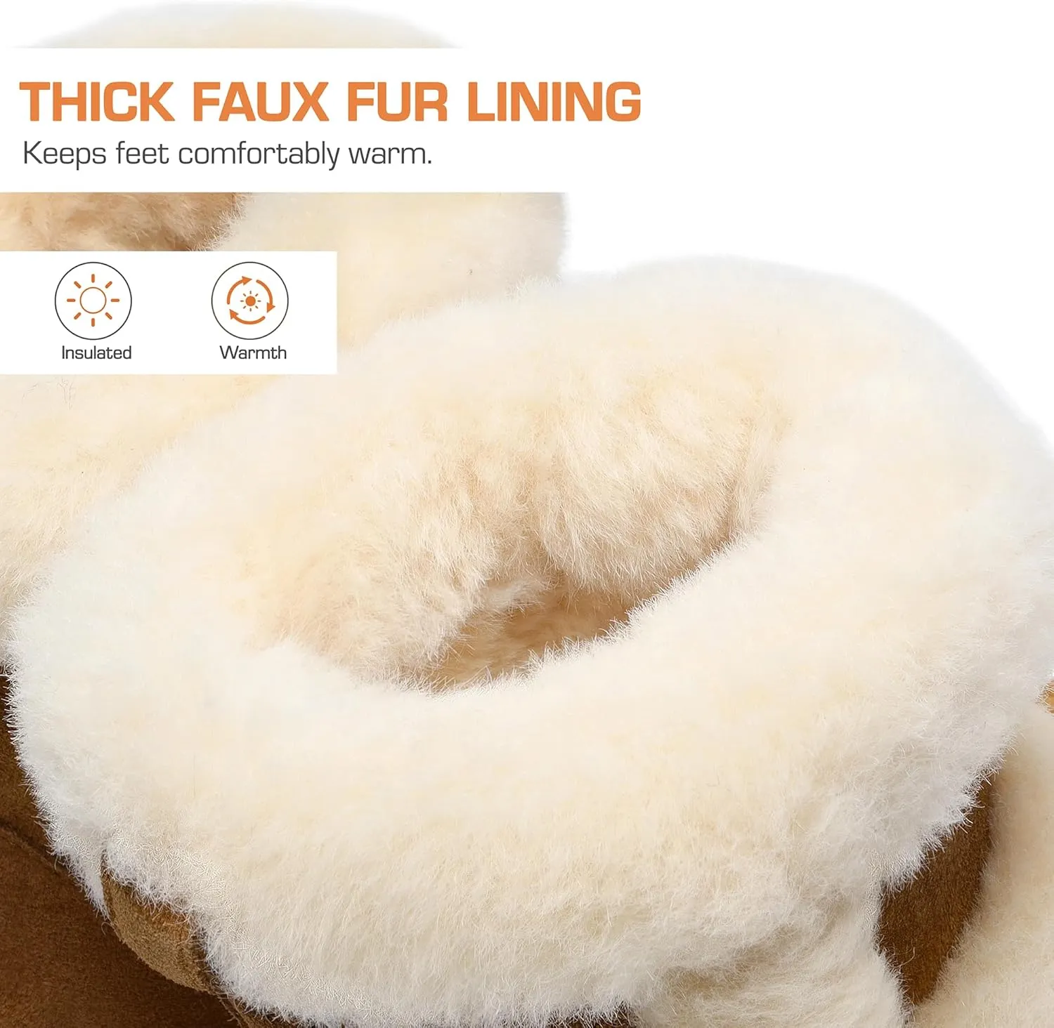 DREAM PAIRS Winter Platform Fur Boots for Women Genuine Suede Faux Fur Snow Booties Classic Warm Slip-On Memory Foam Comfort FuzzyChic Plush Platform Ankle Boots