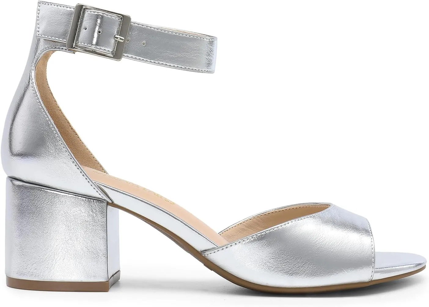 DREAM PAIRS Womens Chunkle Low Heel Pump Ankle Strap Dress Sandal