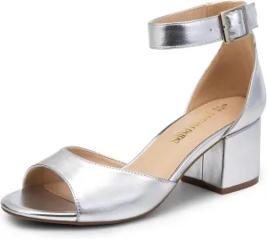 DREAM PAIRS Womens Chunkle Low Heel Pump Ankle Strap Dress Sandal