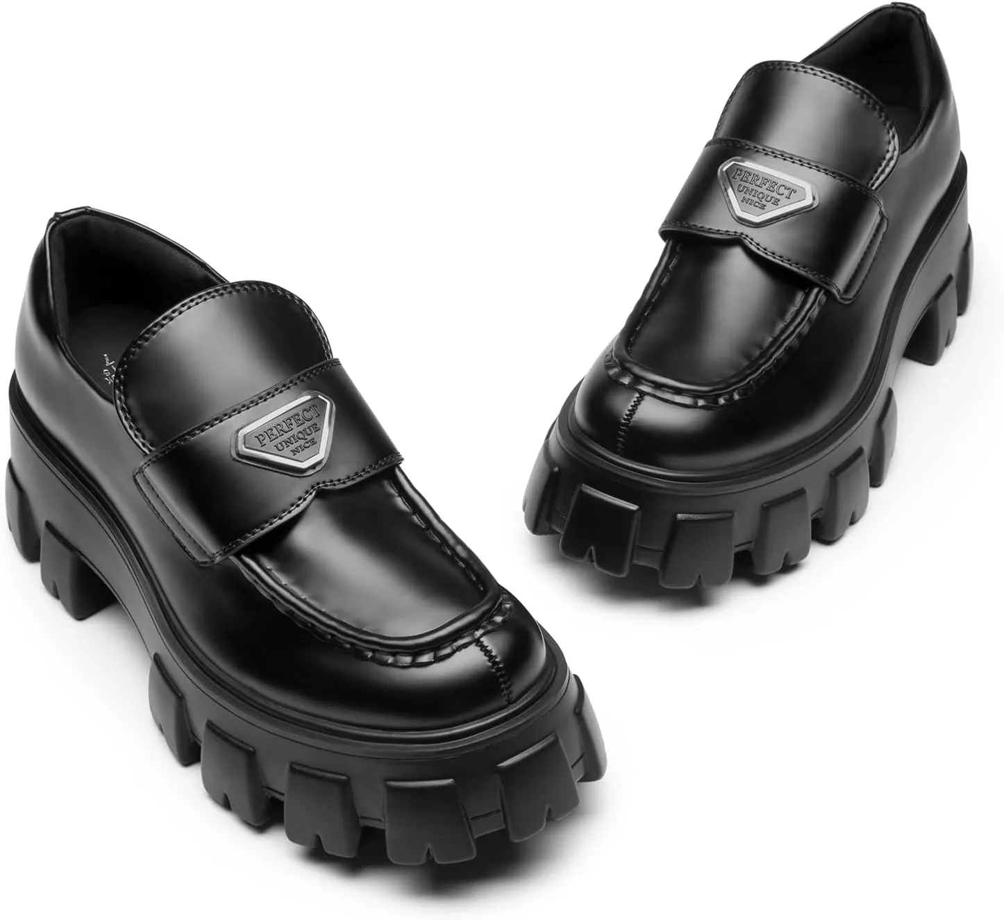 DREAM PAIRS Women's Chunky Loafers Platform Comfortable Slip-On Dressy Business Casual Fashion Outfit Loafer Shoes