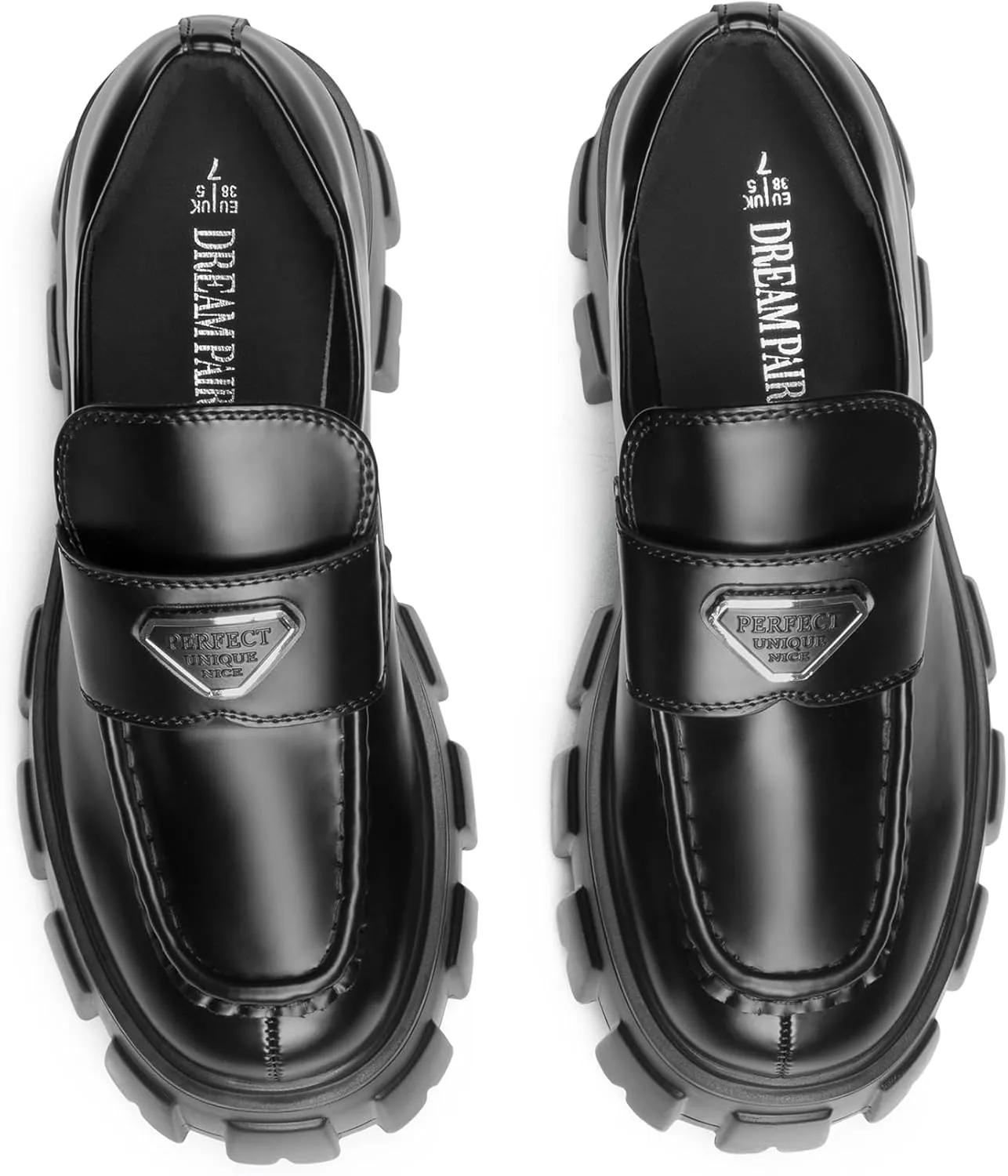 DREAM PAIRS Women's Chunky Loafers Platform Comfortable Slip-On Dressy Business Casual Fashion Outfit Loafer Shoes
