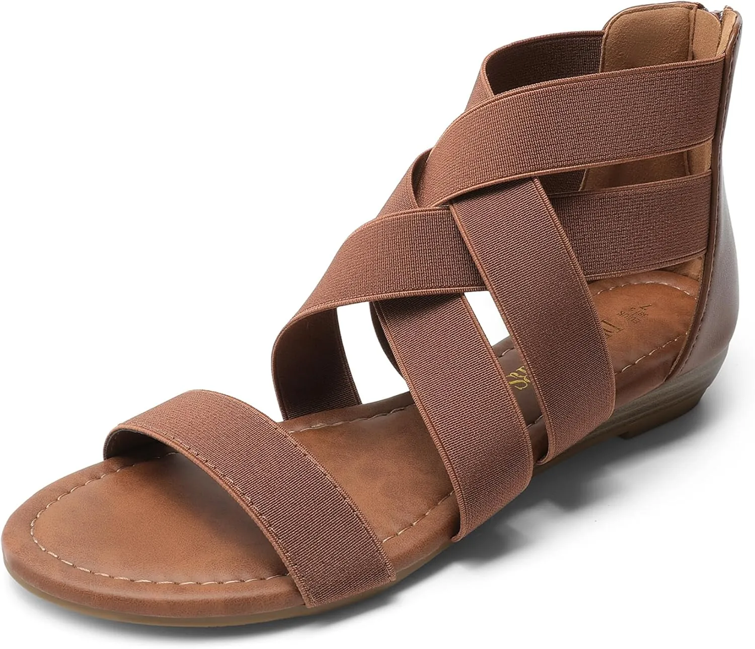 DREAM PAIRS Women's Elastic Ankle Strap Low Wedges Sandals