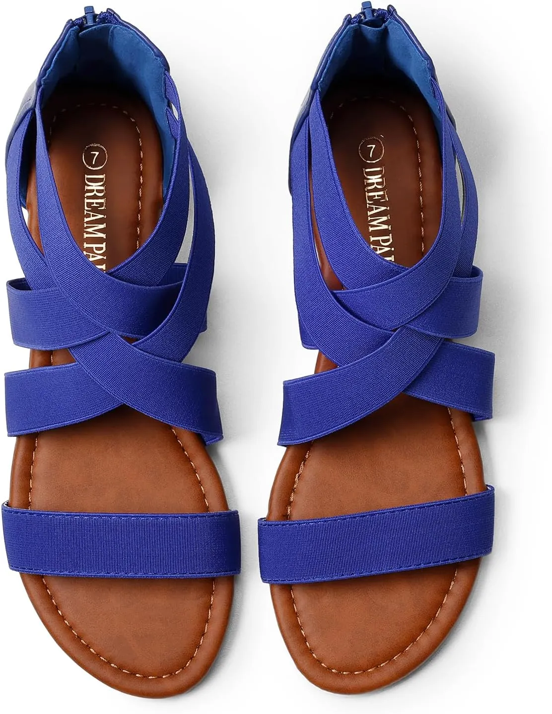 DREAM PAIRS Women's Elastic Ankle Strap Low Wedges Sandals