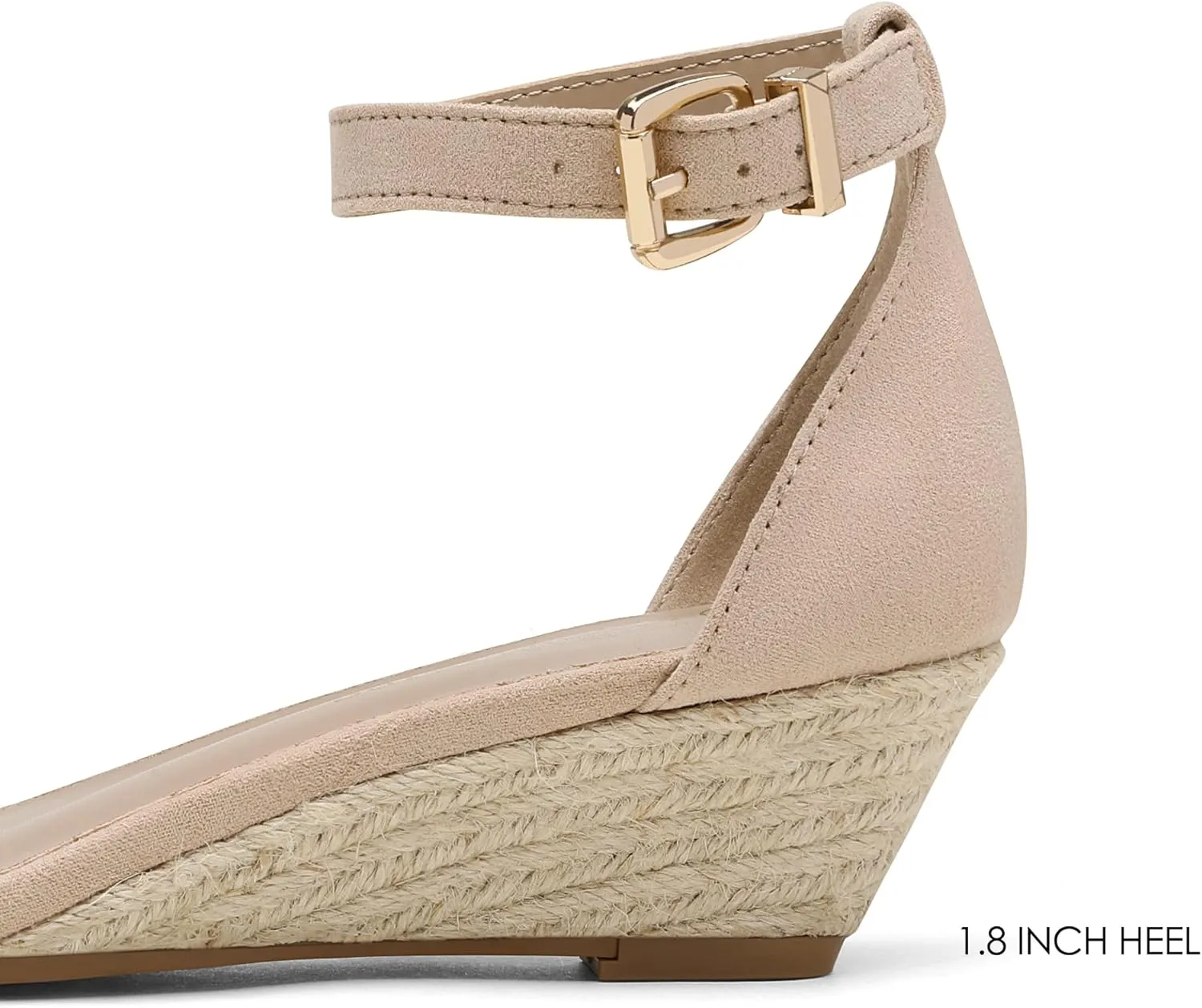 DREAM PAIRS Women's Ingrid Ankle Strap Low Wedge Sandal