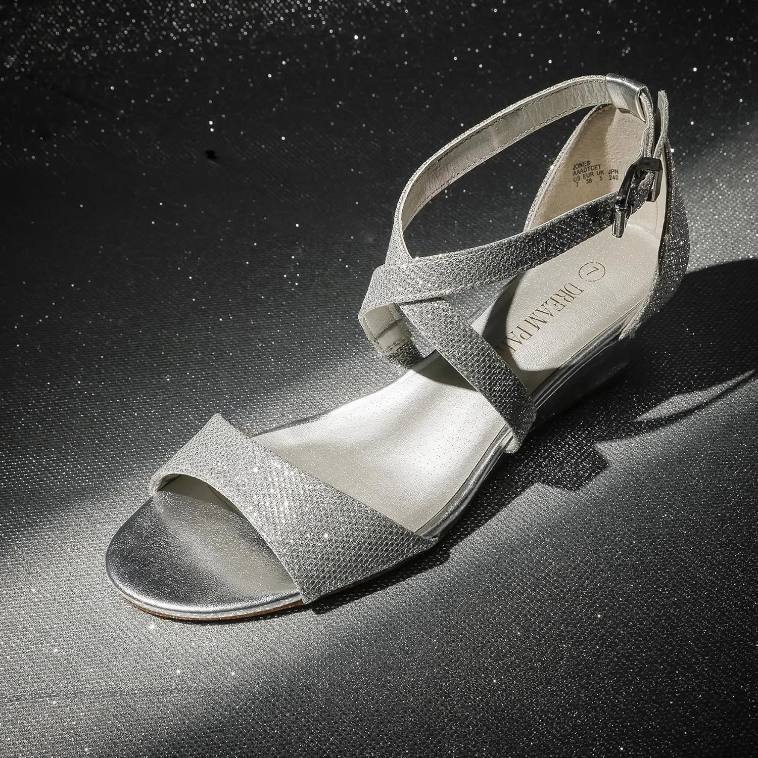 DREAM PAIRS Women's Low Wedge Sandals Ankle Strap Heel Sandal Open Toe Wide Dress Summer Shoes