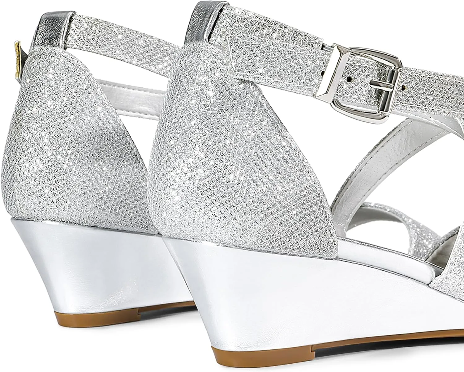 DREAM PAIRS Women's Low Wedge Sandals Ankle Strap Heel Sandal Open Toe Wide Dress Summer Shoes