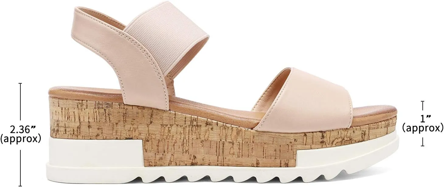 DREAM PAIRS Women's Open Toe Ankle Strap Casual Flatform Platform Wedges Sandals