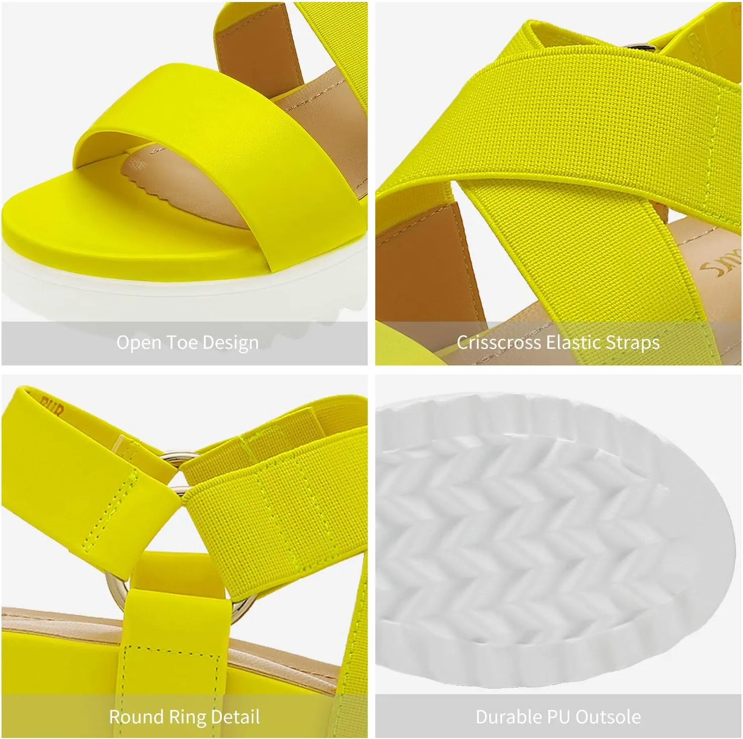 DREAM PAIRS Women’s Open Toe Ankle Strap Platform Wedge Sandals